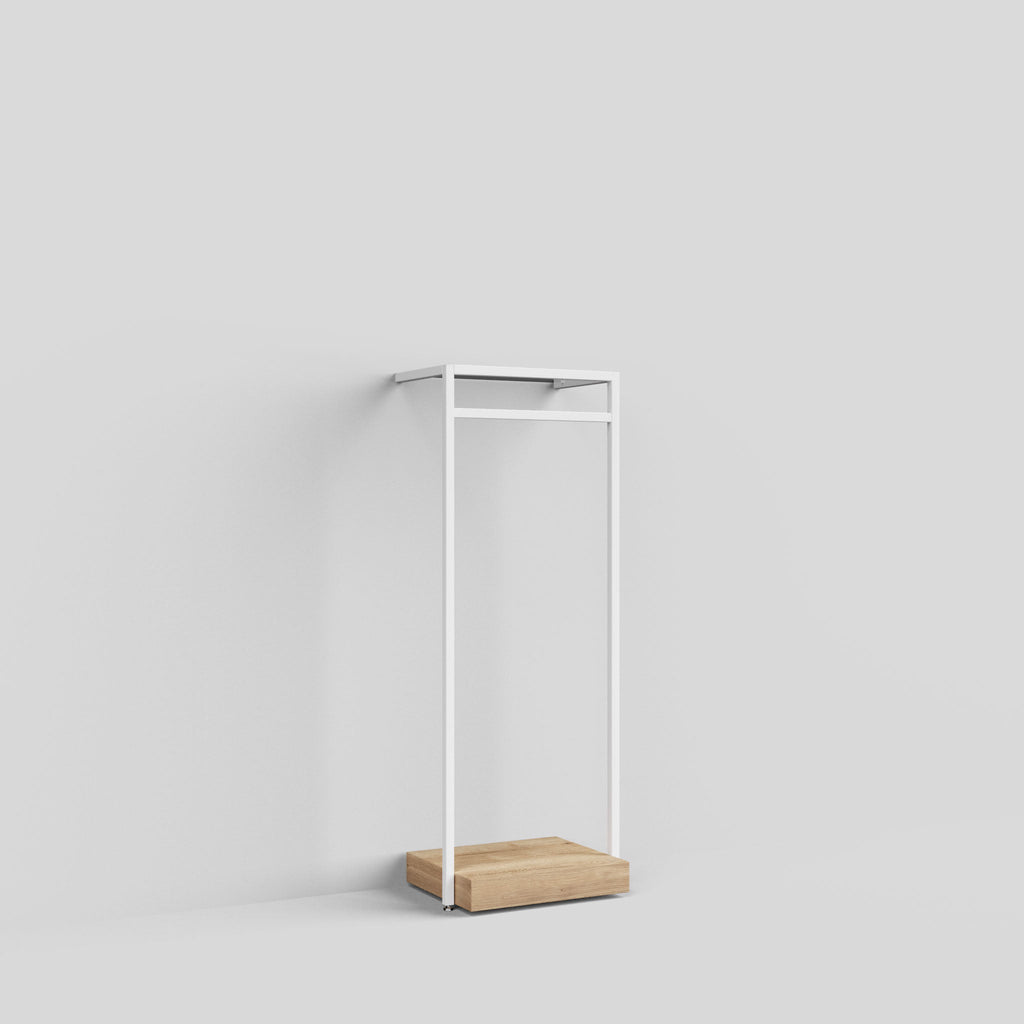 Clothing Rail Ontario, W65, White, With Pedestal