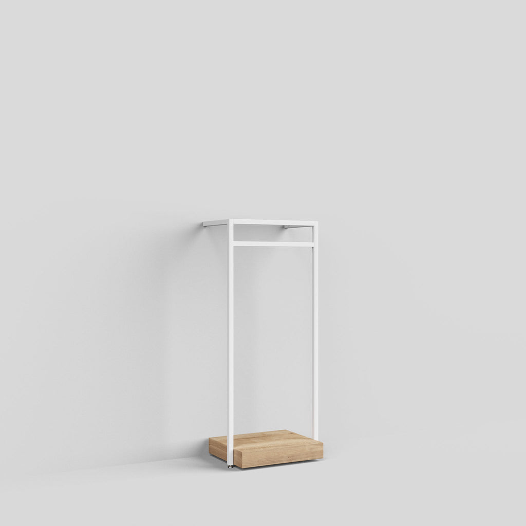 Clothing Rail Ontario, W65, White, With Pedestal