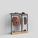 Clothing Rail Ontario, W165, Black, With Pedestals