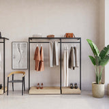 Clothing Rail Ontario, W165, Black, With Pedestals