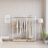 Clothing Rail Ontario, W165, White, With Pedestals
