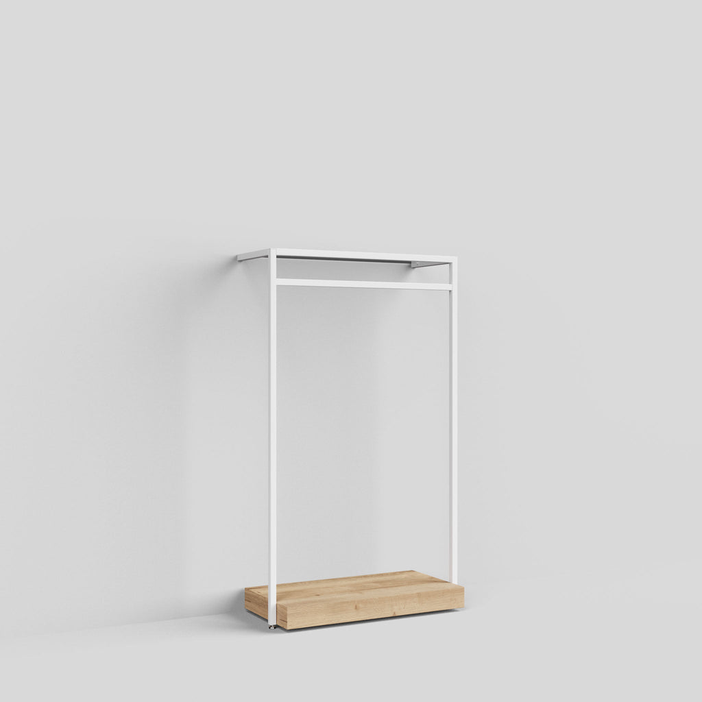 Clothing Rail Ontario, W103, White, With Pedestal