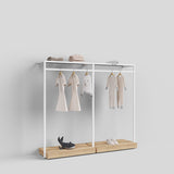 Clothing Rail Ontario, W203, White, With Pedestals