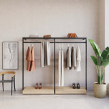 Clothing Rail Ontario, W203, Black, With Pedestals
