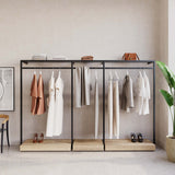 Clothing Rail Ontario, W265, Black, With Pedestals
