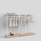 Clothing Rail Ontario, W265, White, With Pedestals