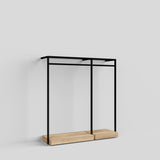 Clothing Rail Ontario, W165, Black, With Pedestals
