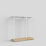 Clothing Rail Ontario, W165, White, With Pedestals