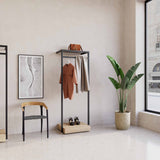 Clothing Rail Ontario, W65, Black, With Pedestal