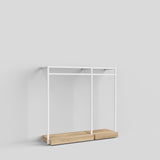 Clothing Rail Ontario, W165, White, With Pedestals