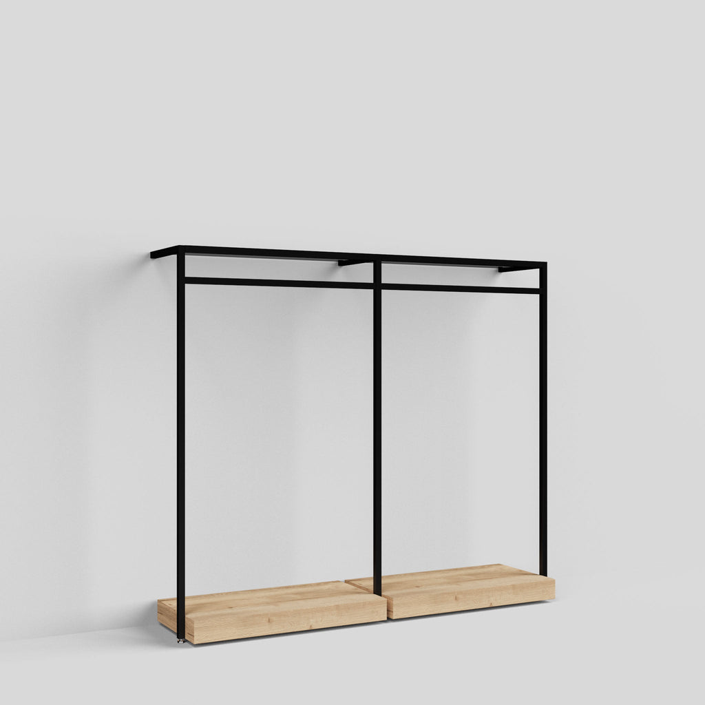 Clothing Rail Ontario, W203, Black, With Pedestals