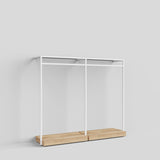 Clothing Rail Ontario, W203, White, With Pedestals