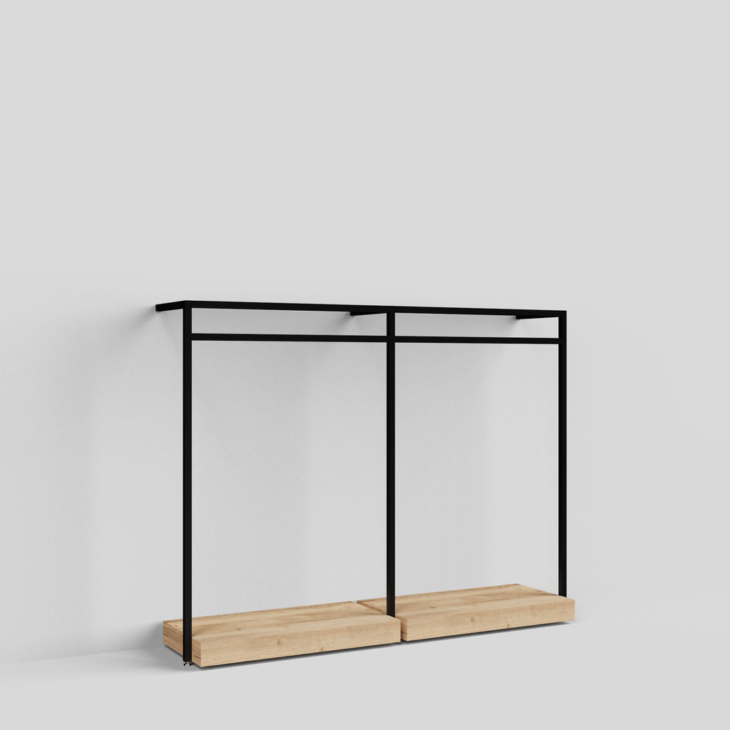 Clothing Rail Ontario, W203, Black, With Pedestals