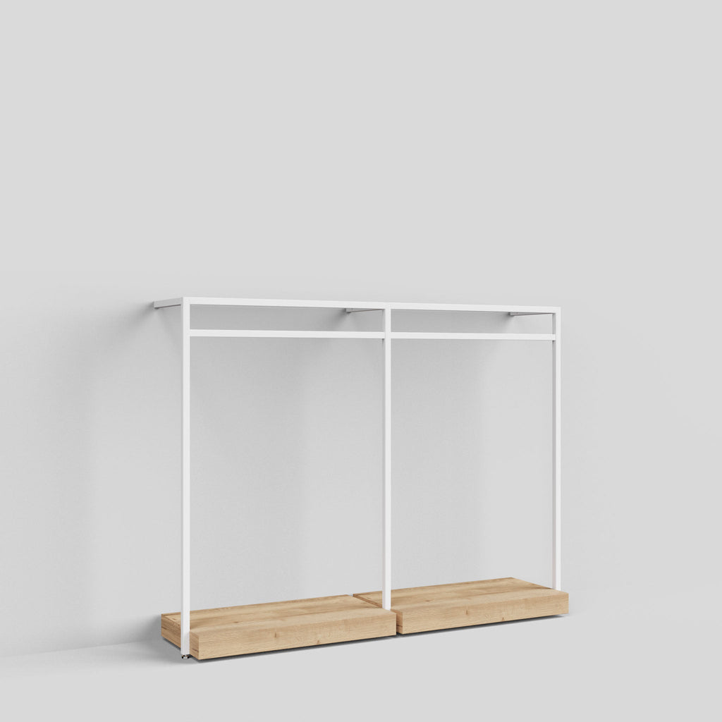Clothing Rail Ontario, W203, White, With Pedestals