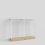 Clothing Rail Ontario, W203, White, With Pedestals