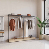 Clothing Rail Ontario, W203, Black, With Pedestals