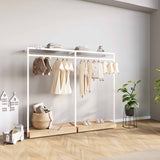 Clothing Rail Ontario, W203, White, With Pedestals
