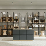 Shop Counter Tokyo, anthracite and wood