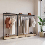 Clothing Rail Ontario, W265, Black, With Pedestals