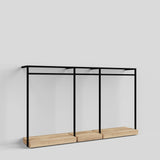 Clothing Rail Ontario, W265, Black, With Pedestals