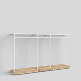 Clothing Rail Ontario, W265, White, With Pedestals