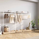 Clothing Rail Ontario, W265, White, With Pedestals