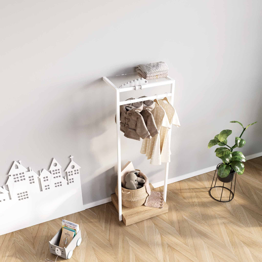 Clothing Rail Ontario, W65, White, With Pedestal
