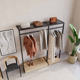 Clothing Rail Ontario, W165, Black, With Pedestals
