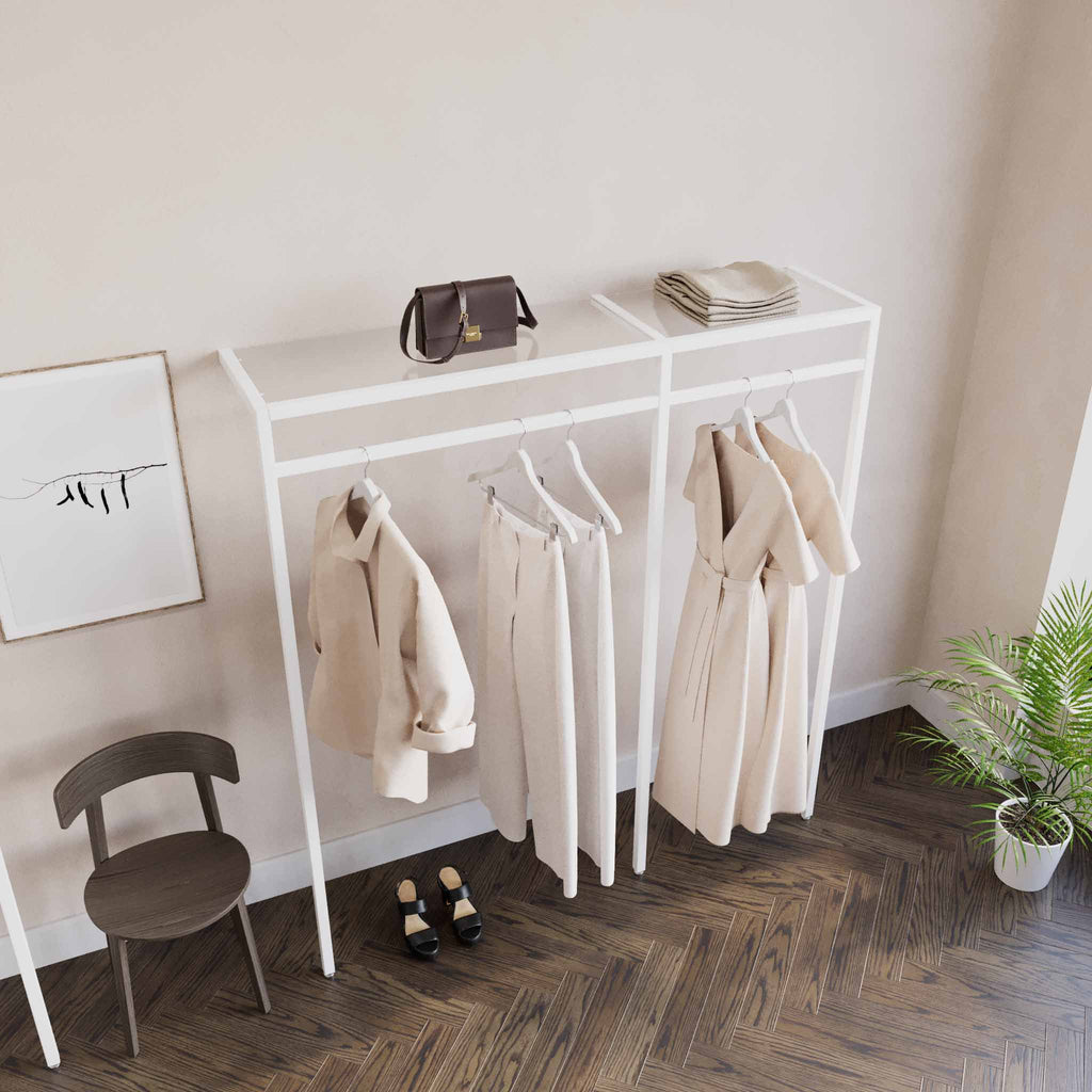 Clothing Rail Ontario, W165, White