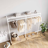 Clothing Rail Ontario, W203, White, With Pedestals