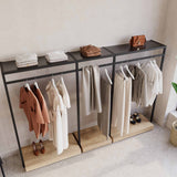 Clothing Rail Ontario, W265, Black, With Pedestals