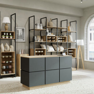 Shop Counter Tokyo, anthracite and wood | Professional B2B Display Solution