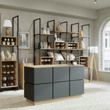 Shop Counter Tokyo, anthracite and wood