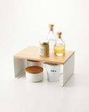 Stackable Countertop Shelf - Two Sizes - Steel + Wood