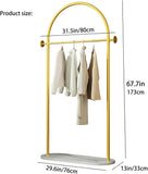 Premium Gold Clothing Rack with Real Marble Base - Yihe Artisan Edition | Heavy Duty Boutique Display Stand with Custom Logo Engraving