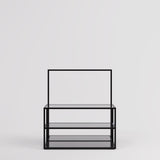 Display Table & Clothing Rail Como, black with glass shelves