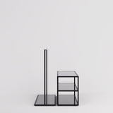 Display Table & Clothing Rail Como, black with glass shelves