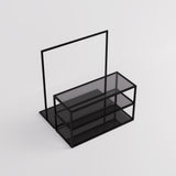 Display Table & Clothing Rail Como, black with glass shelves