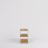 Display Table Como with wooden shelves, white