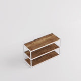 Display Table Como with wooden shelves, white
