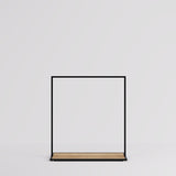 Clothing rail Como black - wooden base - W 120, 3 heights