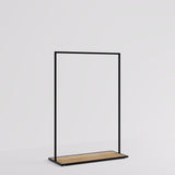 Clothing rail Como black - wooden base - W 120, 3 heights