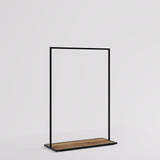 Clothing rail Como black - wooden base - W 120, 3 heights