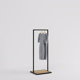 Clothing rail Como black - wooden base - W 60, 3 heights