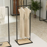 Clothing rail Como black - wooden base - W 120, 3 heights