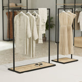 Clothing rail Como black - wooden base - W 120, 3 heights