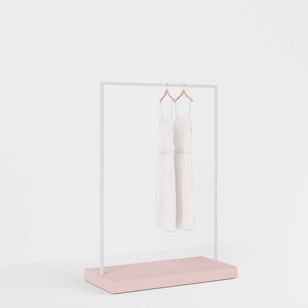 Clothing Rail Kansas, white/unicolor, W 125, 3 heights