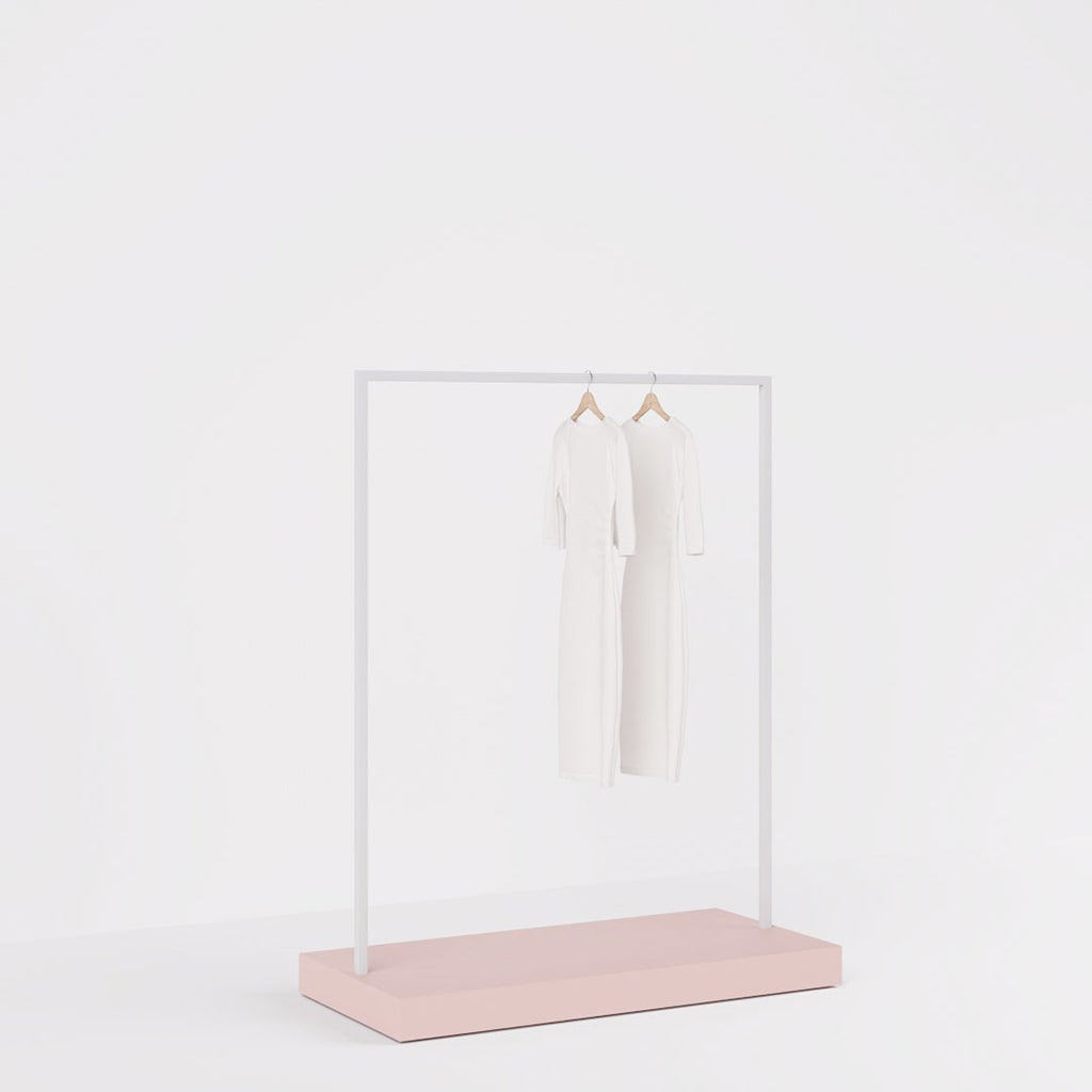 Clothing Rail Kansas, white/unicolor, W 125, 3 heights