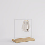 Clothing Rail Kansas, white/wood finish, W 125, 3 heights