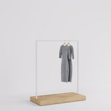 Clothing Rail Kansas, white/wood finish, W 125, 3 heights